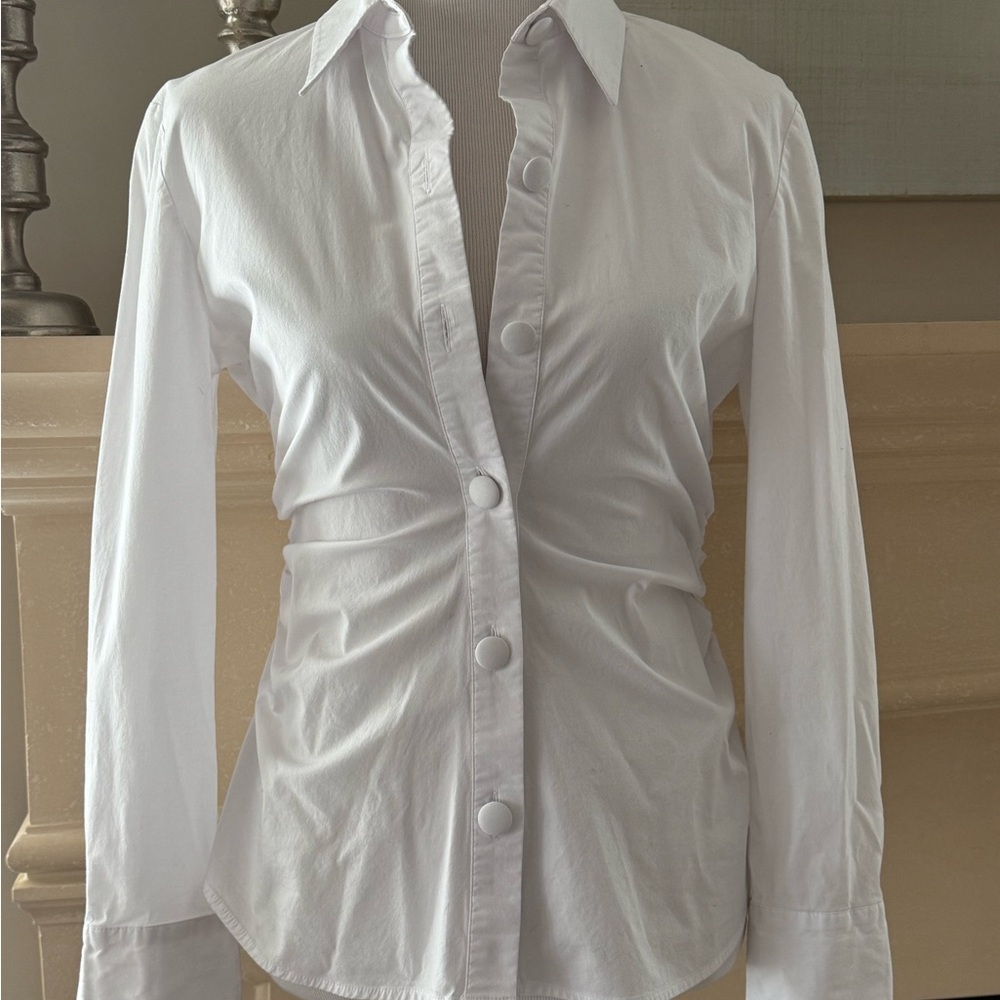 Zara White Button-Down Shirt for Women